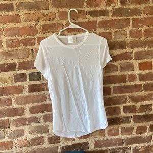 Long white Tee modal/cashmere blend